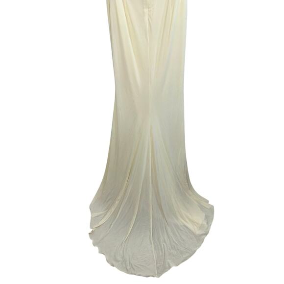 NEW Mandalay Cream Embellished Maxi Long Evening Gown Formal Dress Women Size 10 - Picture 11 of 16